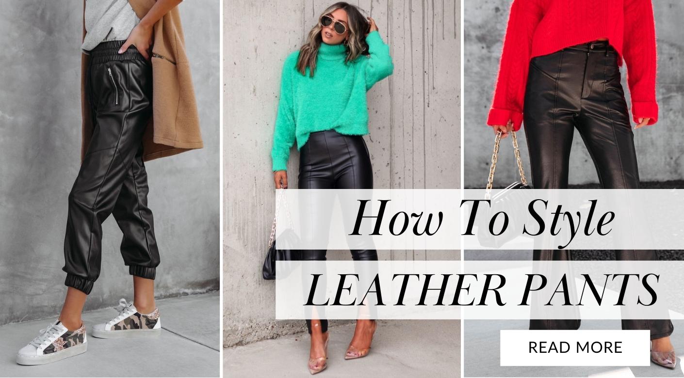 How to wear cropped leather pants?  Faux leather pants outfit, Leather  trousers outfit, Leather pants outfit
