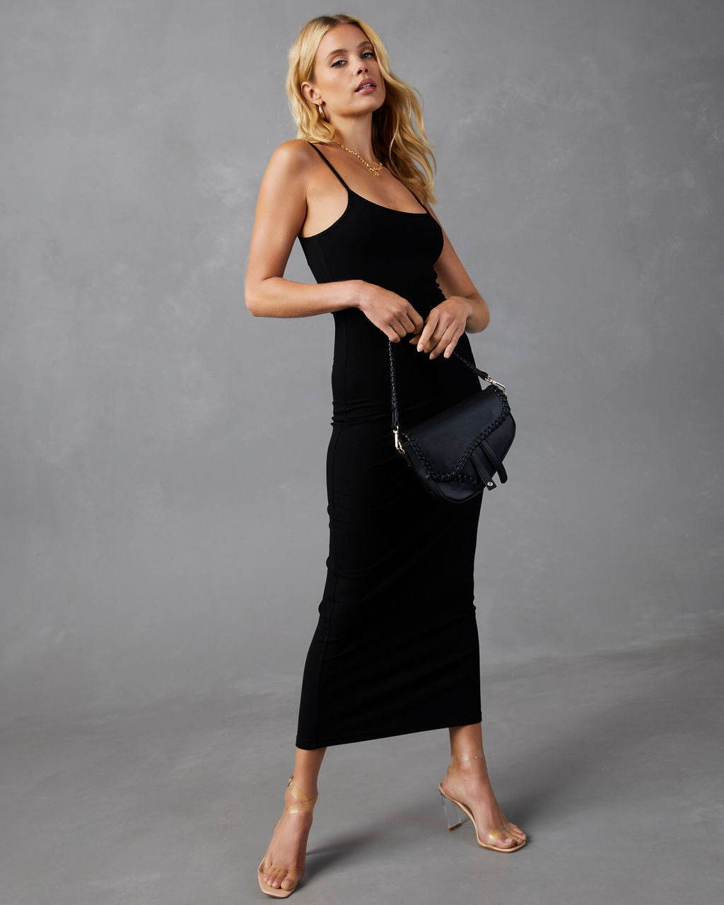 Ivana Ribbed Knit Midi Dress