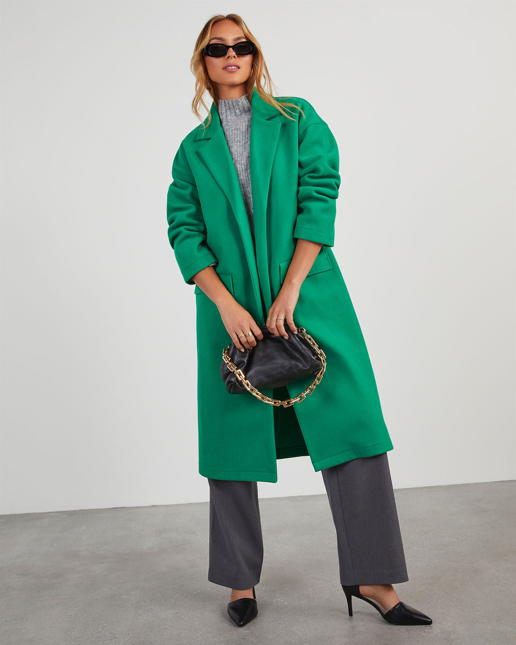 Zara emerald green clearance coat