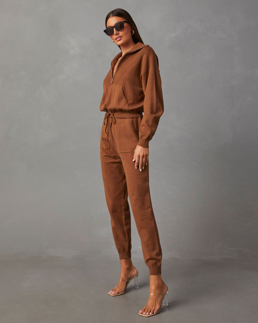 Ryker Pocketed Half Zip Knit Jumpsuit – VICI