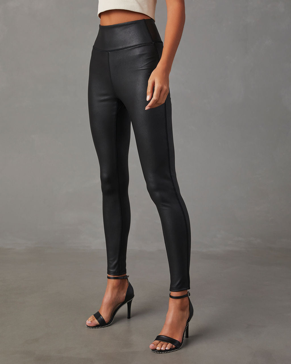 SPANX, Pants & Jumpsuits, Spanx Faux Leather Leggings High Rise Pull On  Black Medium