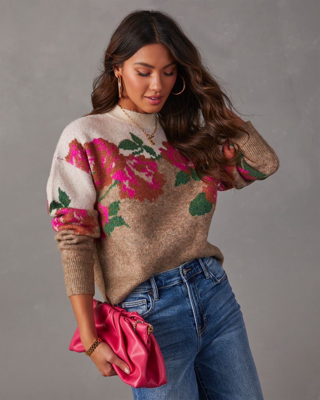 Womens Sweaters ROSEGAL Contrast Trim Front Zip Asymmetric Sweater