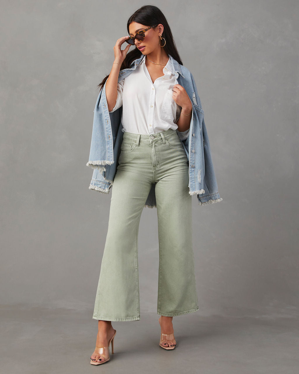 Provo High Rise Asymmetrical Waist Wide Leg Jeans – VICI