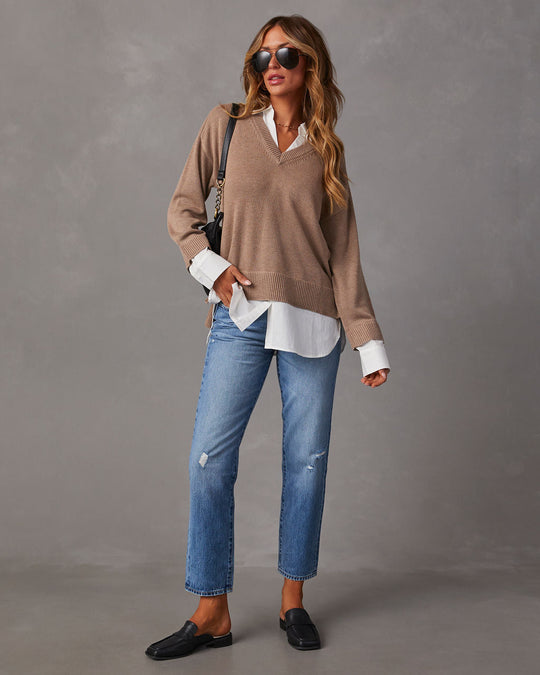 Gray And Camel Sweater