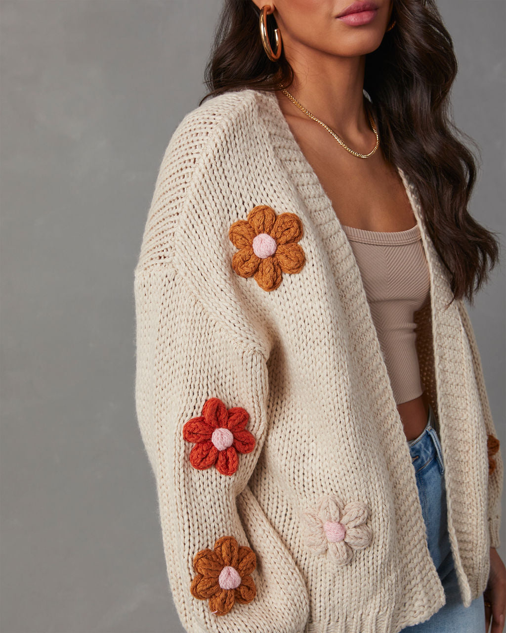 Fallen Daisy Oversized Knit Cardigan – VICI