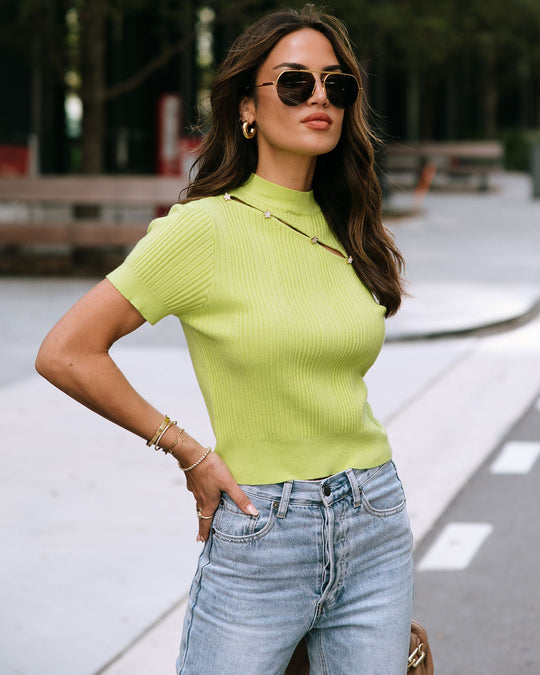 Ribbed Cutout Top