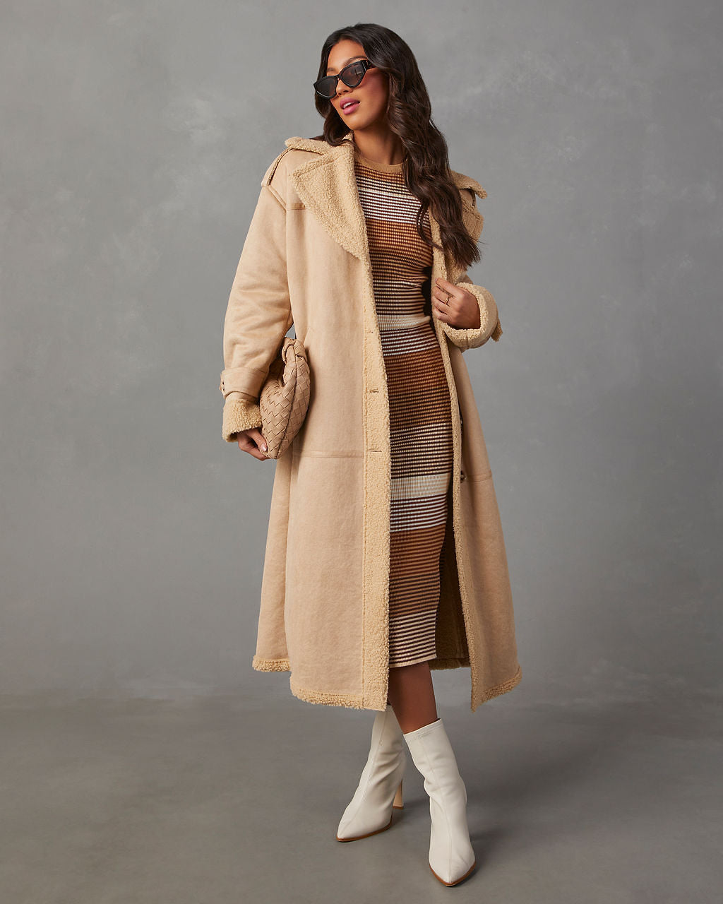 Sherpa lined best sale wool coat