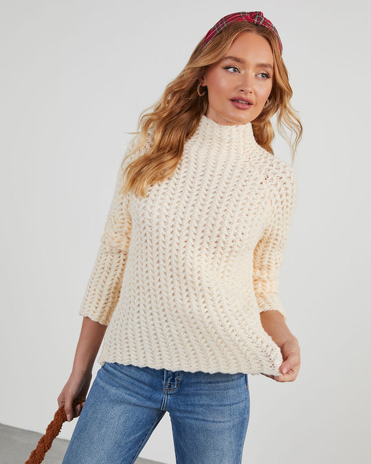 Textured Turtleneck Sweater