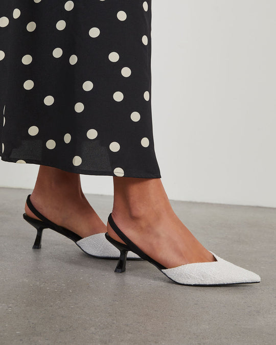 polka dot slingback heels