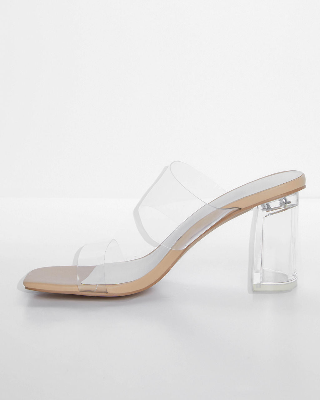 Jodi Clear Block Heel Mules – VICI