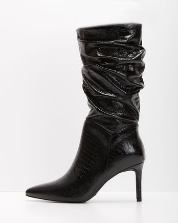 Buy Black Forever Comfort® Heeled Slouch Midi Boots from Next USA