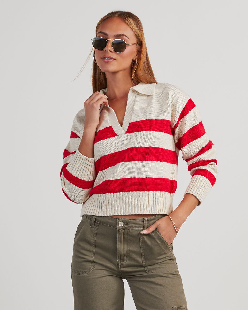 Graham Striped Polo Sweater – VICI