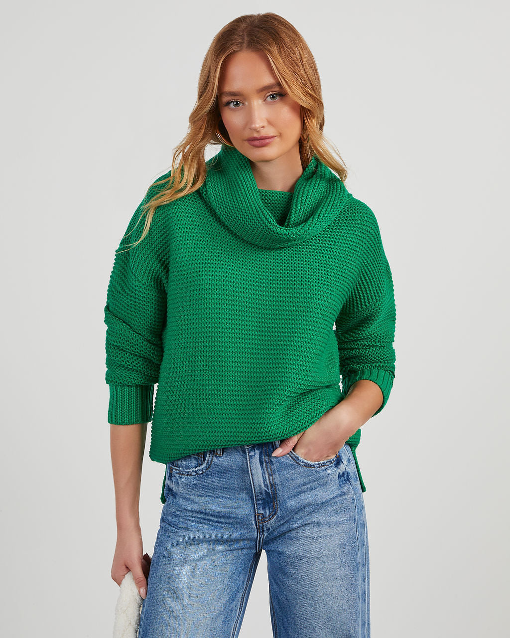 Chunky knit zipped trucker-neck sweater - Denise