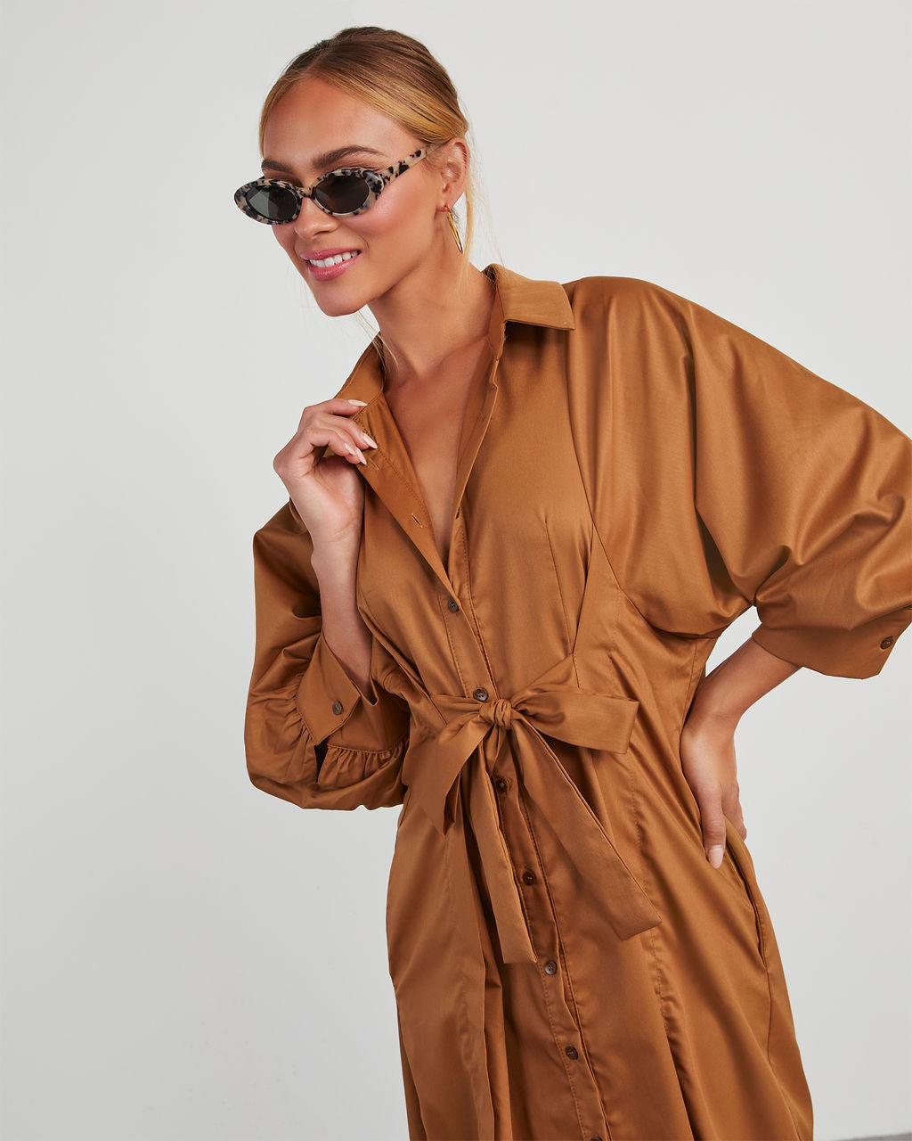 Skai Midi Shirt Dress – VICI