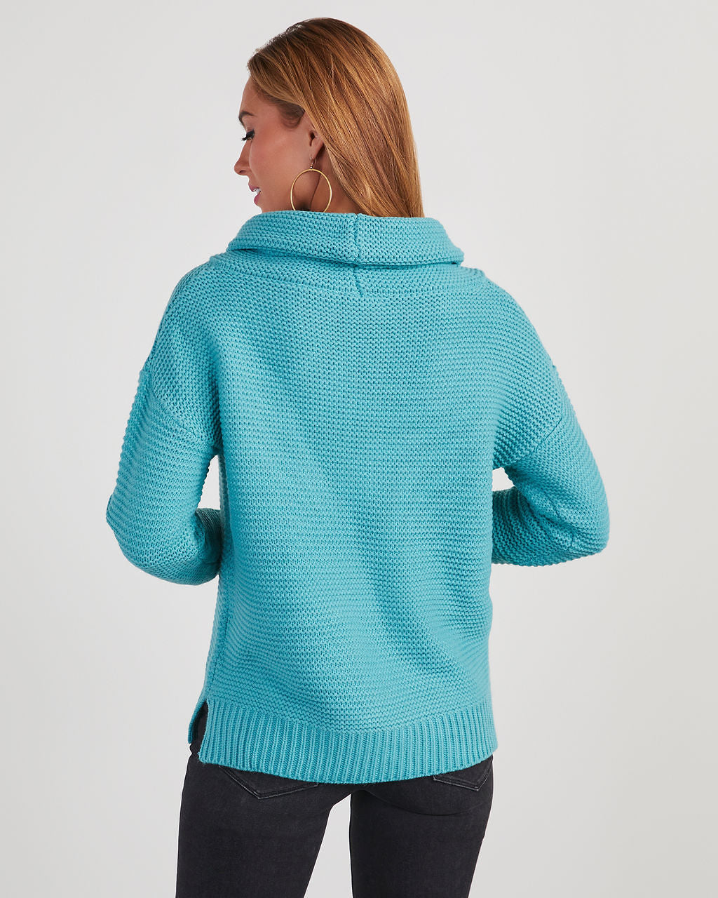 Chunky knit zipped trucker-neck sweater - Denise