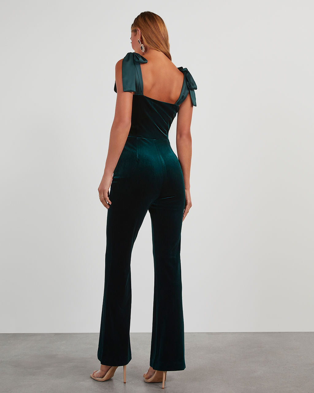Thinking Out Loud Hunter Green Backless Jumpsuit