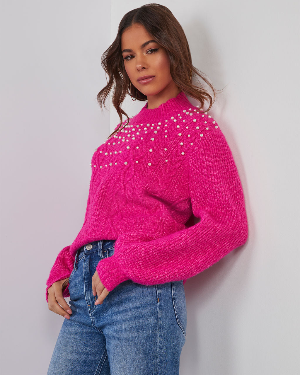 Prettiest Pearl Embellished Sweater – VICI