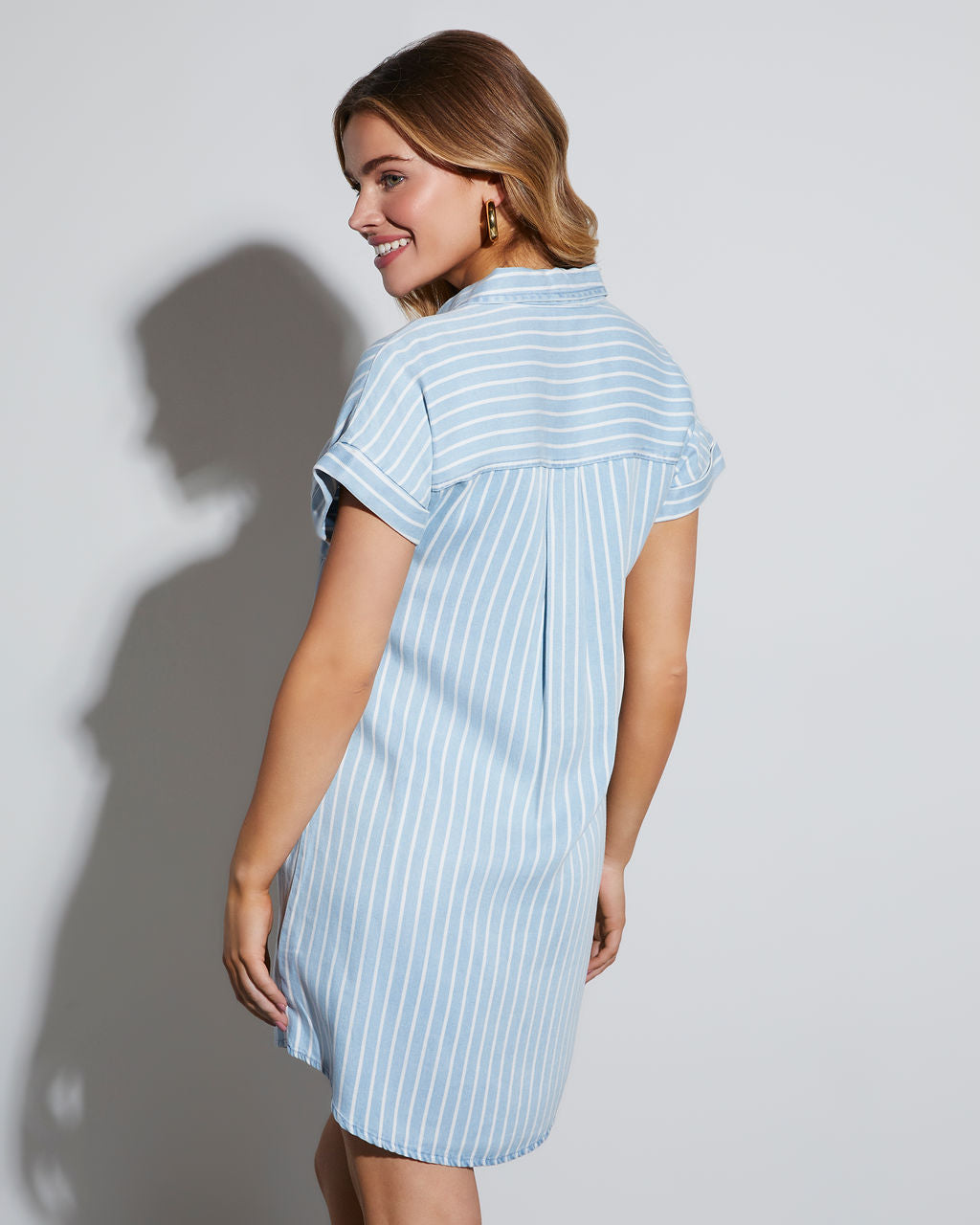 Aspire Striped Mini Shirt Dress – VICI