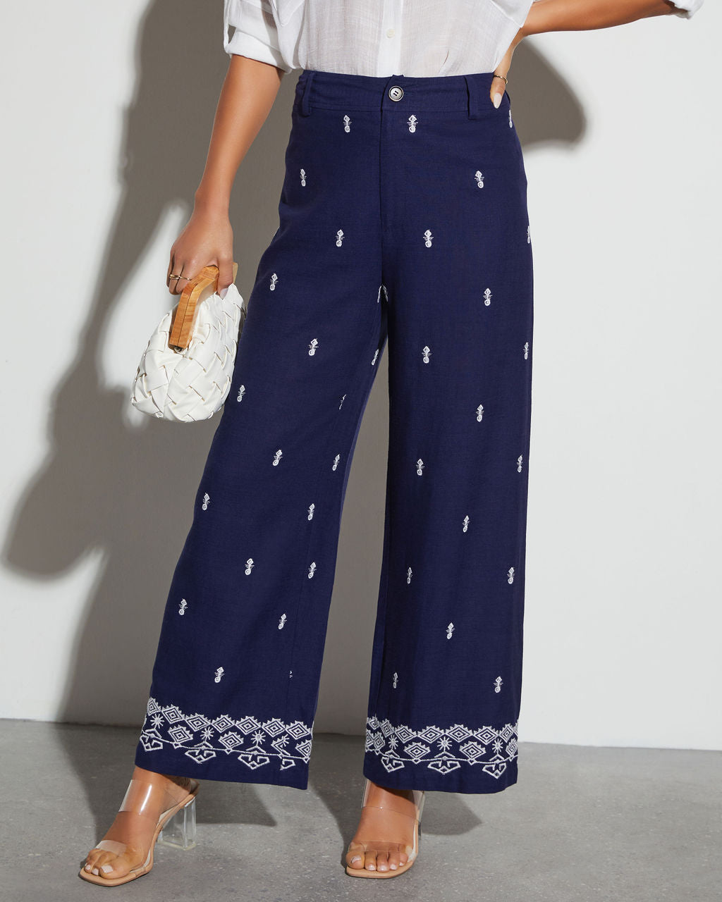 Elowyn Wide Leg Embroidered Pants – VICI