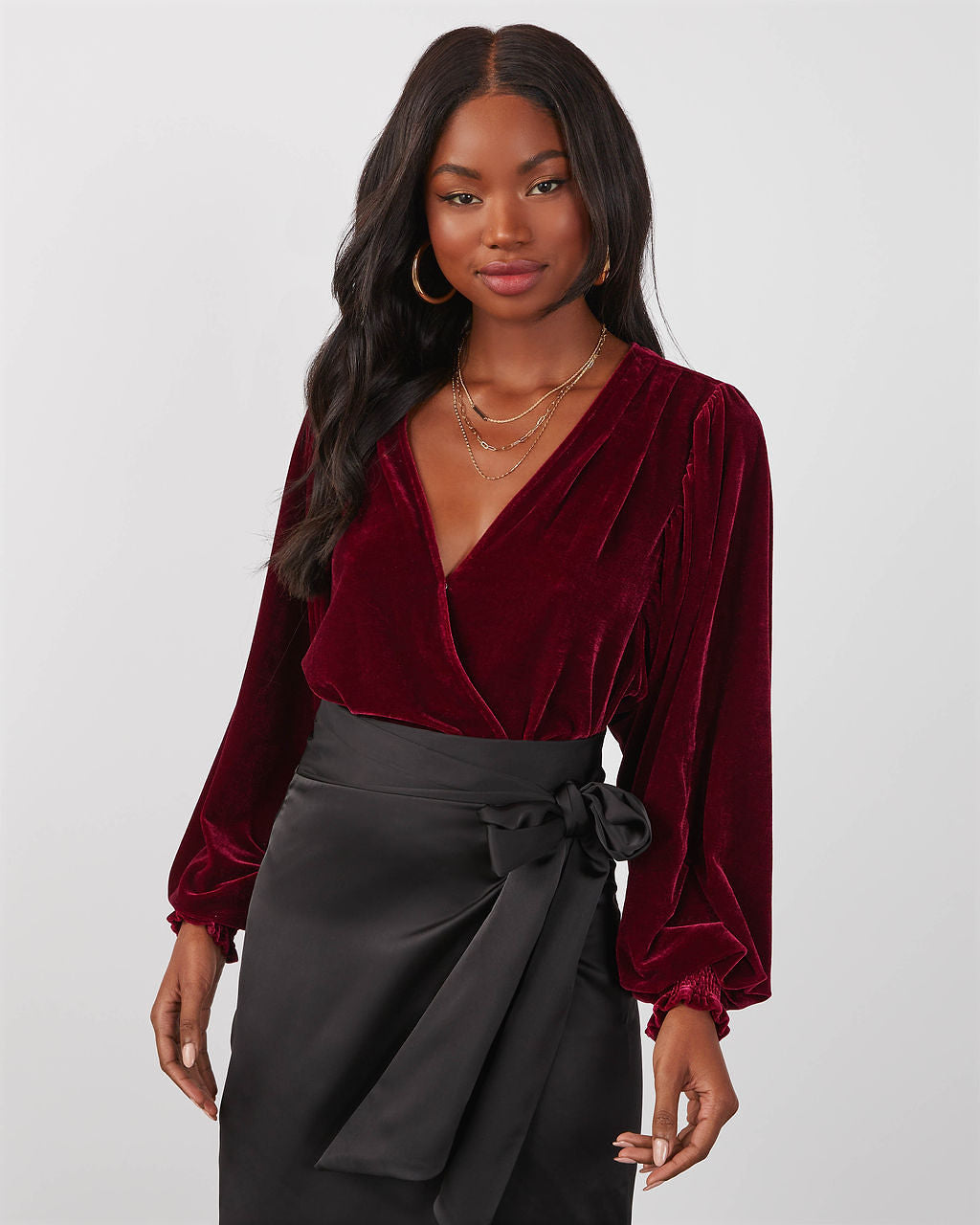 Second Skin Roxi Long Sleeve Velvet Bodysuit – BK's Brand Name