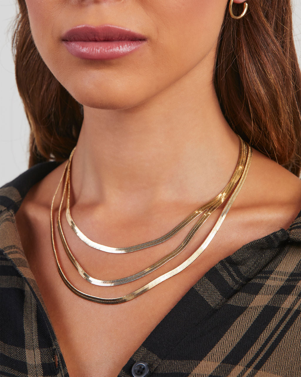 GOLD HERRINGBONE CHAIN DETAIL LAYERED NECKLACE – Main Street Chic Boutique