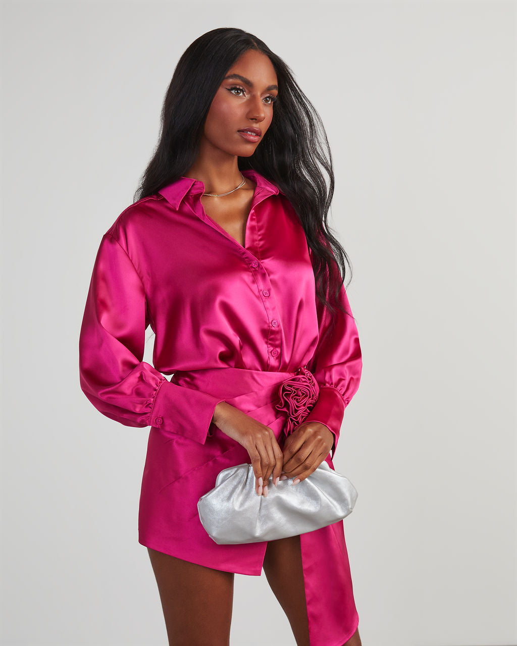 Office & After Dark Satin Button Up Bodysuit – VICI