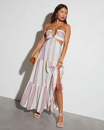 Nalani Halter Striped Maxi Dress – VICI