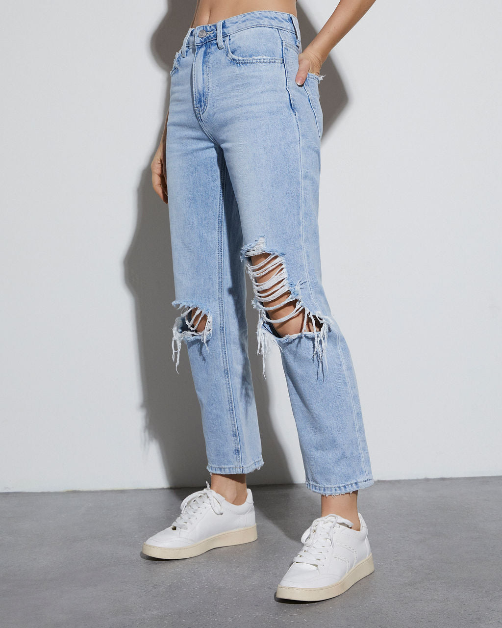 Alfie High Waist Distressed Cropped Jeans – VICI