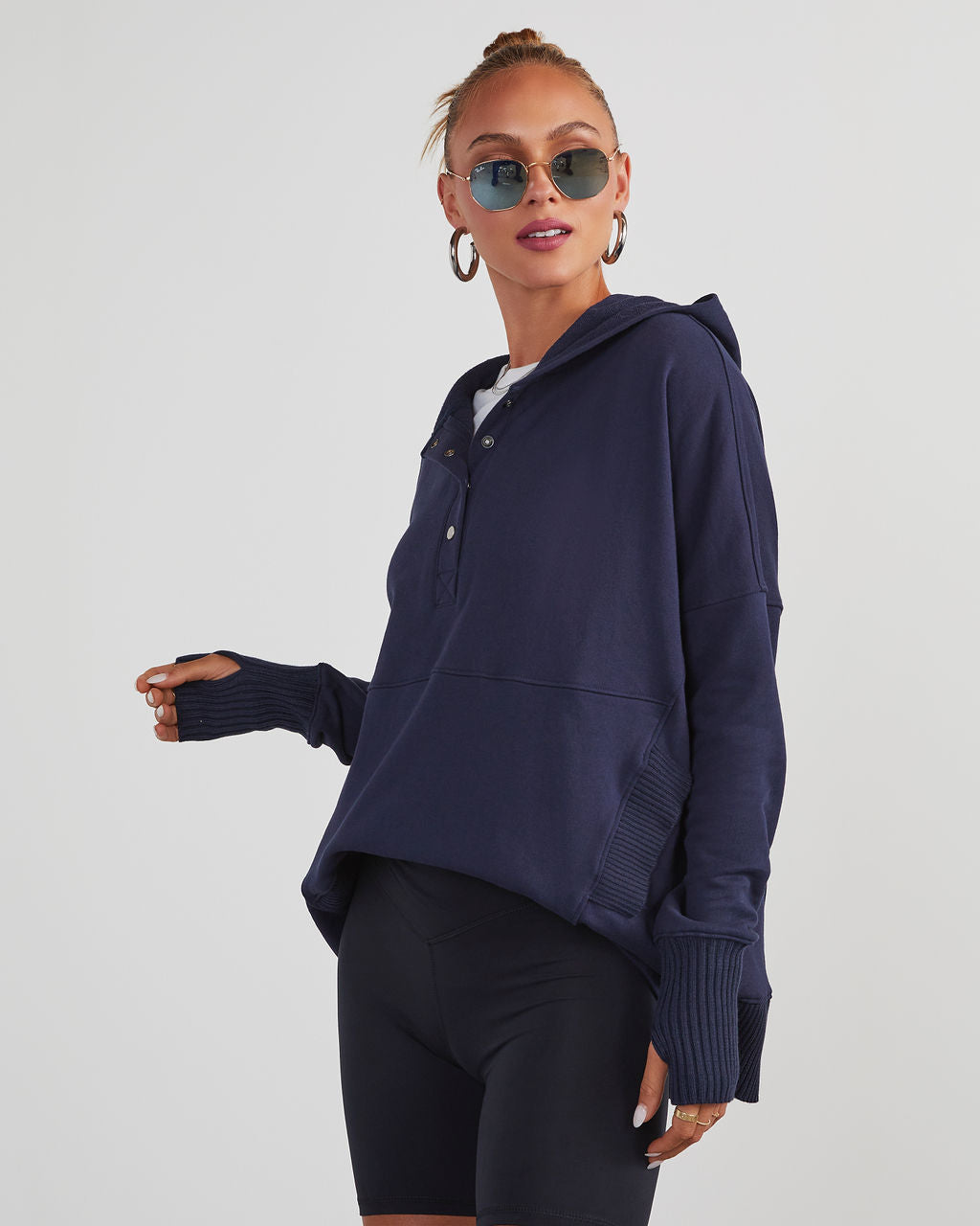 Mindful Cotton Pocketed Henley Hoodie – VICI