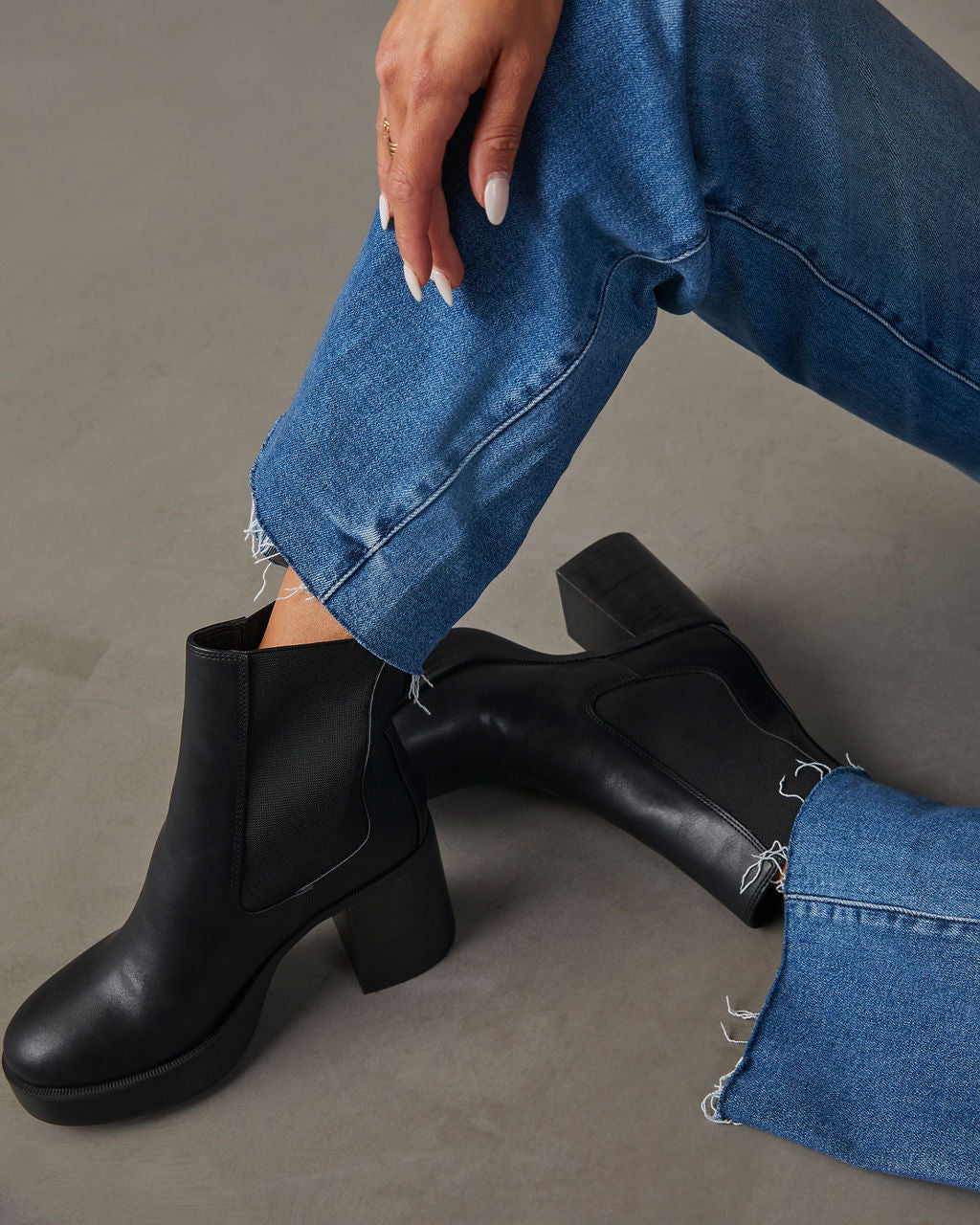 Faux leather heeled on sale boots