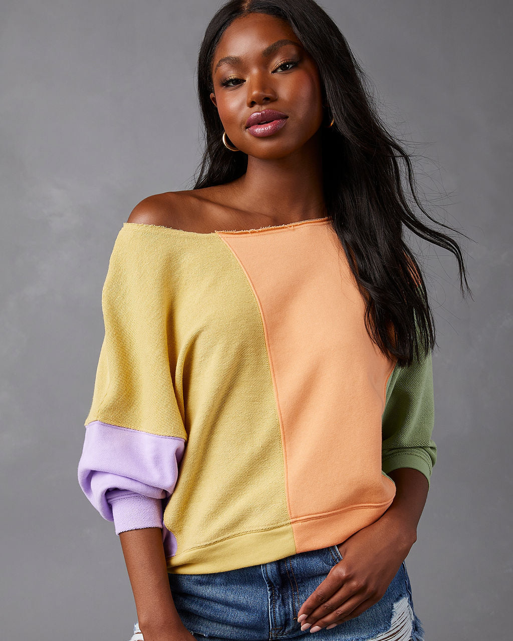 Colorblock discount pullover sweater