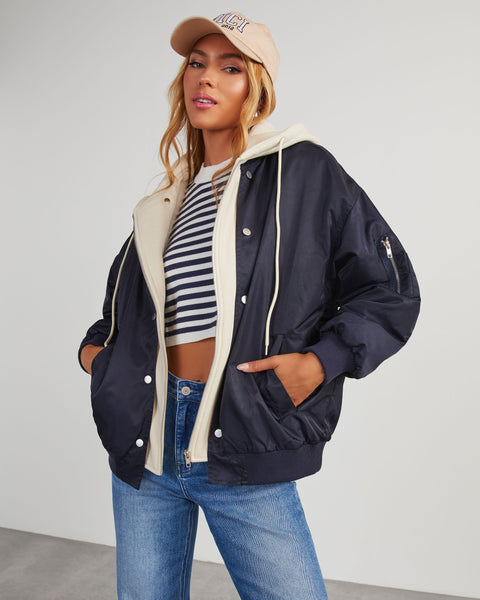 Campus Oversized Hooded Bomber Jacket – VICI