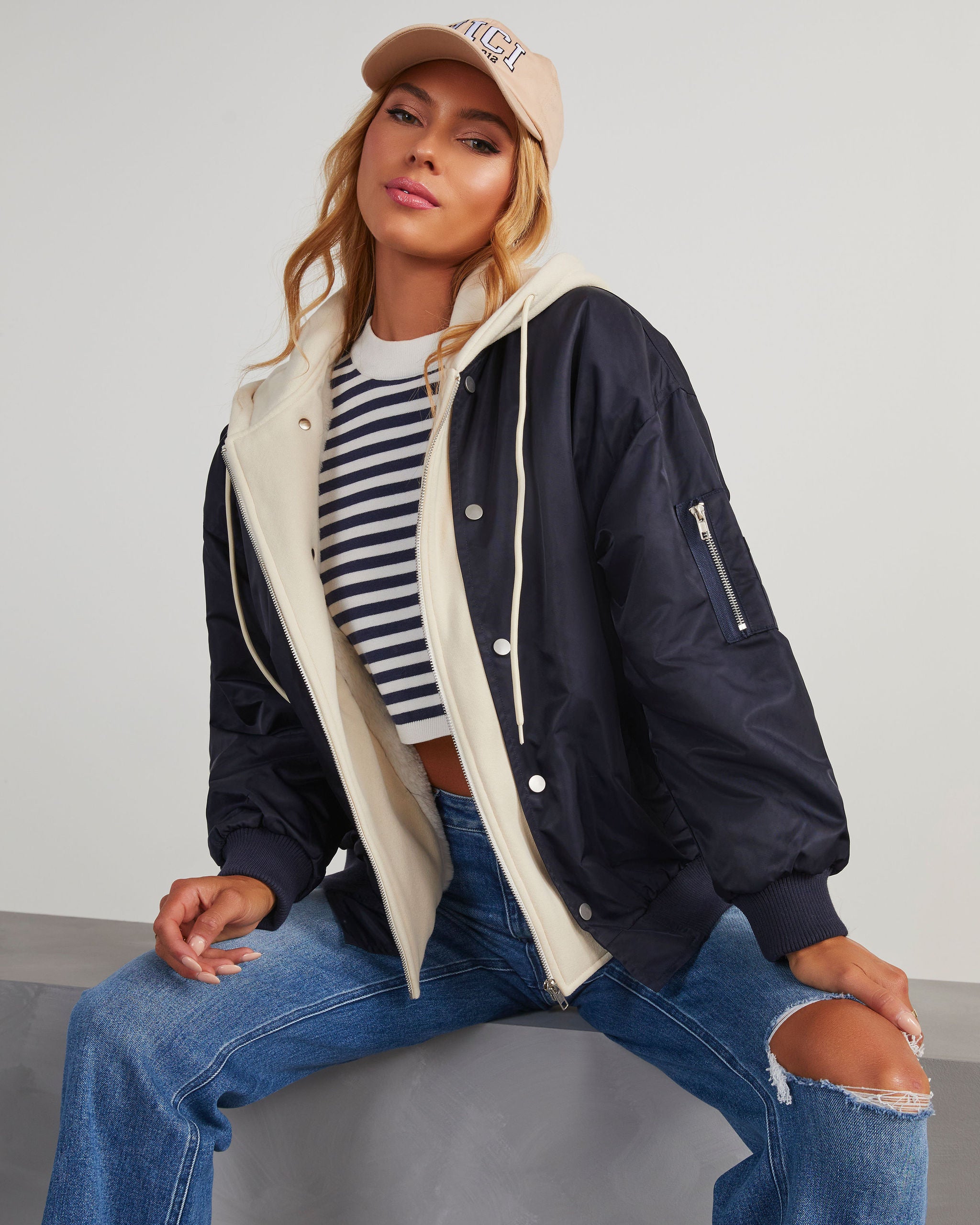 Campus Oversized Hooded Bomber Jacket – VICI