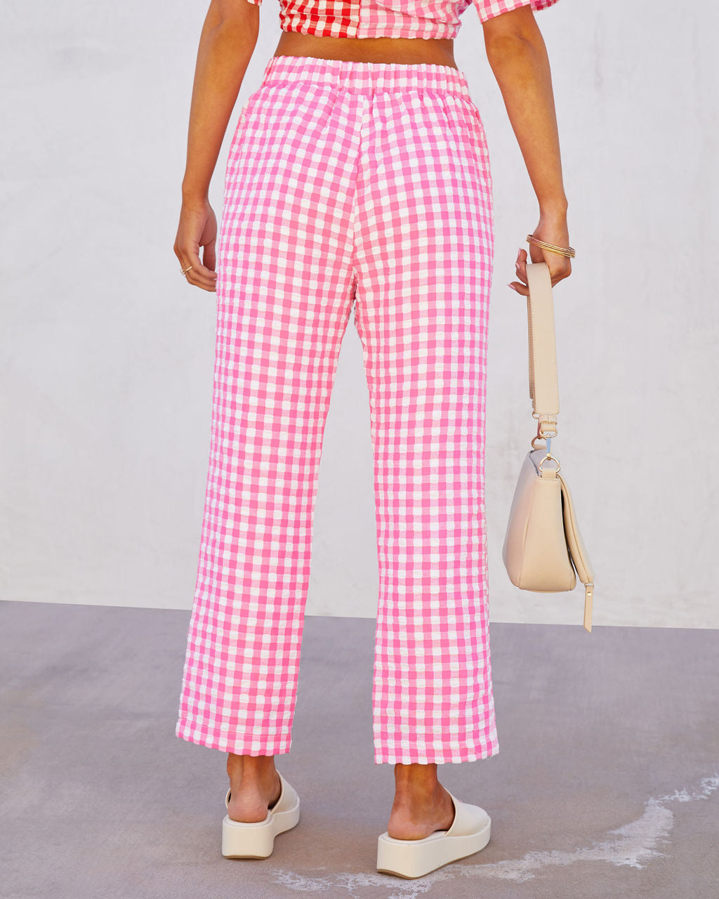 Kamala Gingham Textured Straight Leg Pants – VICI