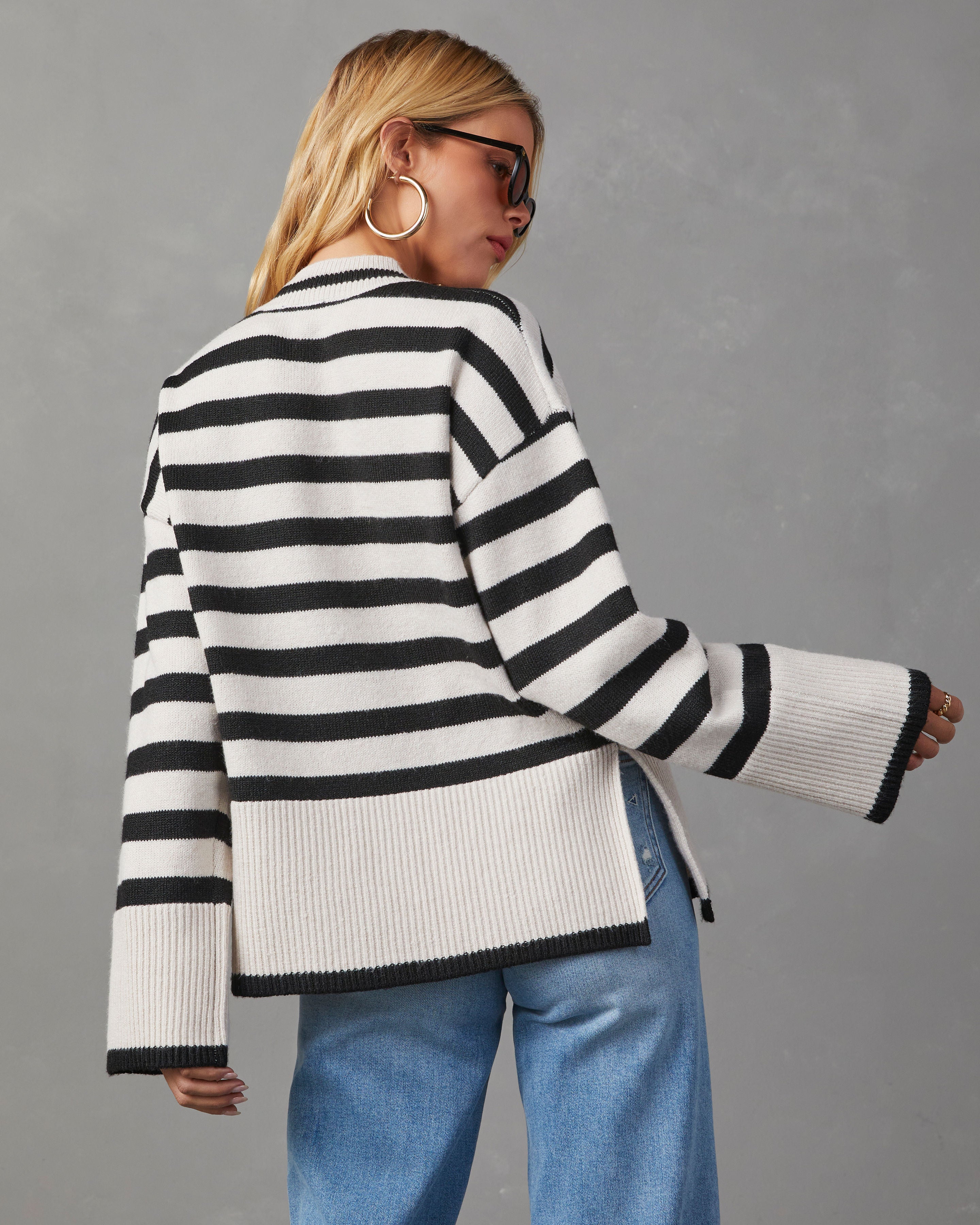 Dont Mind Me Striped Knit Sweater – VICI