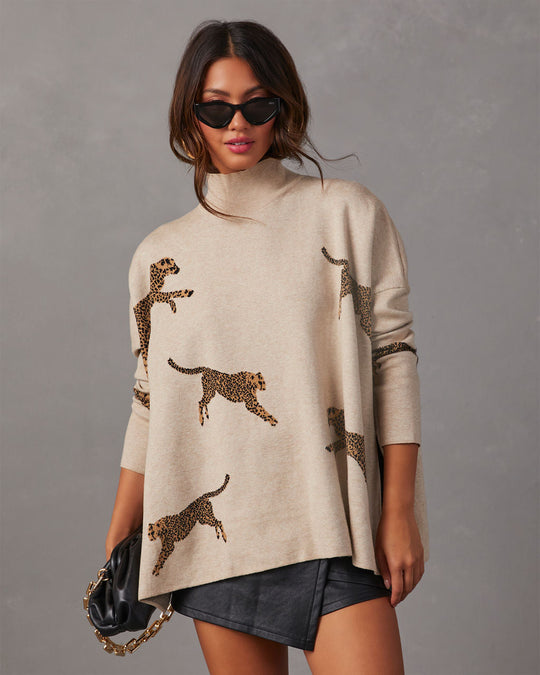Wildcat Cheetah Mock Neck Sweater – VICI