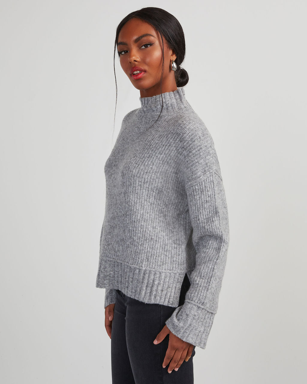 Same Energy Marled Mock Neck Sweater – VICI
