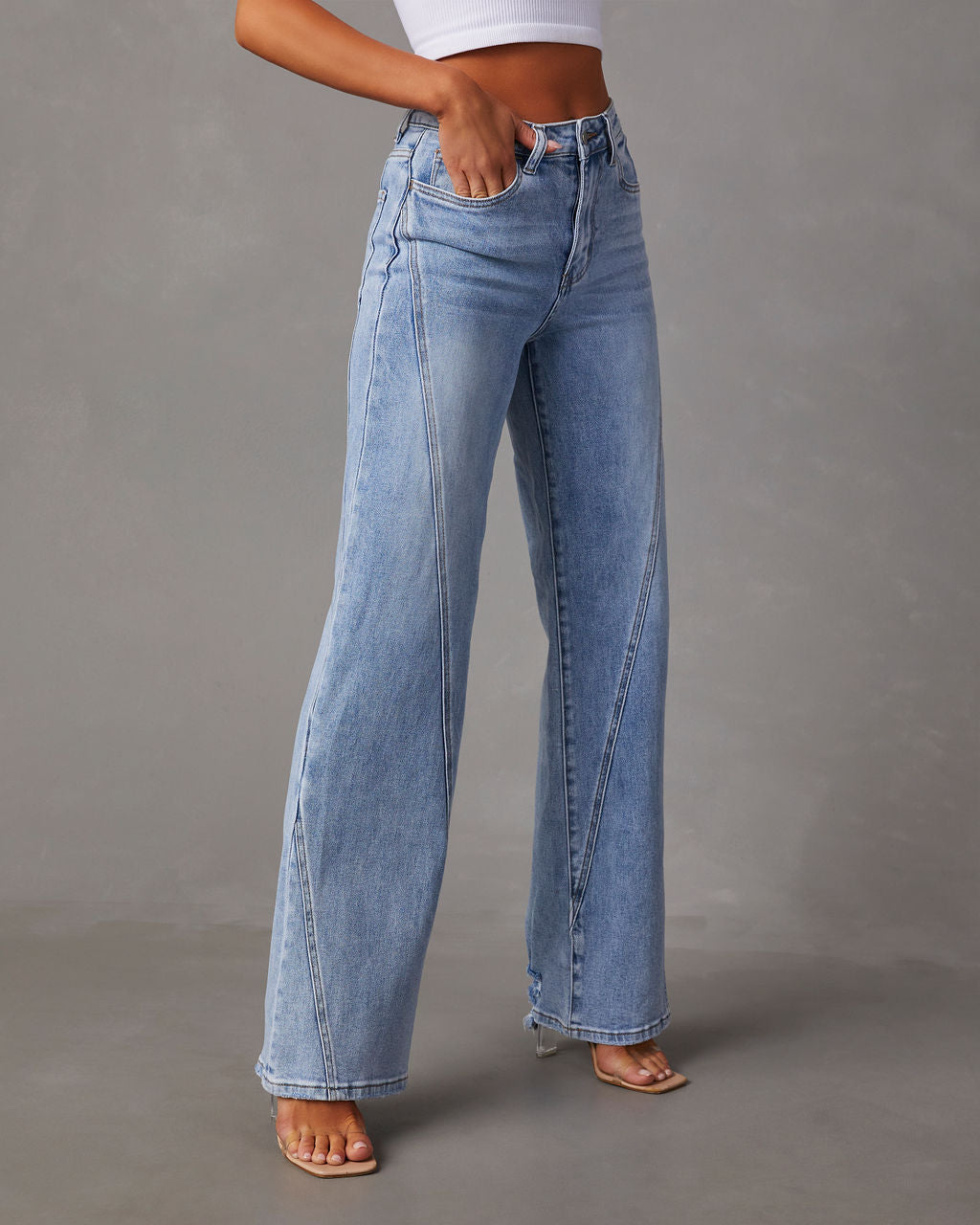 VICI Trendsetter Wide Leg Diagonal Seam Jeans