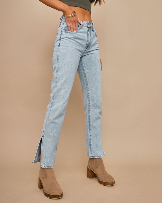 Icon High Rise Slit Straight Denim – VICI